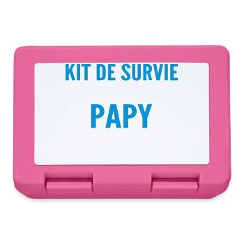 Kit De Survie Futur Papy Cadeau personnalisé - Boîte à goûter - rose - Devant