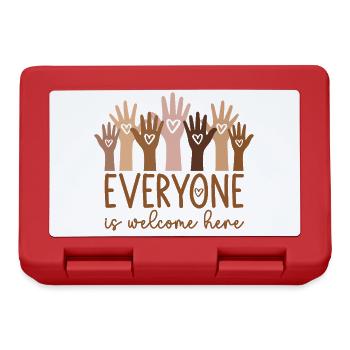 Everyone is welcome here - Brotdose - Rot - Vorne