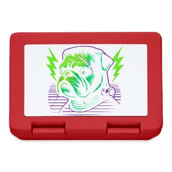 Bulldog Neon Sewing Stitch - Lunchbox - red - Front
