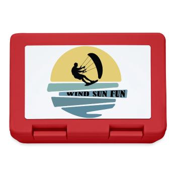 Wind Sonne Fun Kitesurfer - Brotdose - Rot - Vorne