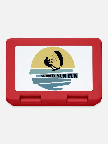 Wind Sonne Fun Kitesurfer - Brotdose - Rot