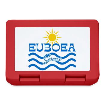 Euböa Griechenland Sonnenwellen-Logo - Brotdose - Rot - Vorne