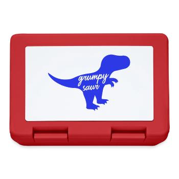 Grumpysaur Funny Dinosaur T-Rex Silhouette - Lunchbox - red - Front
