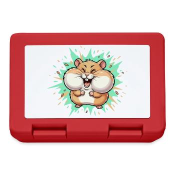 Câlin, heureux, coup de pied de hamster - Boîte à goûter - rouge - Devant