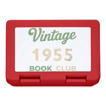 Cadeau rétro de l’année de naissance vintage du club de lecture de 1955 - Boîte à goûter - rouge - Devant