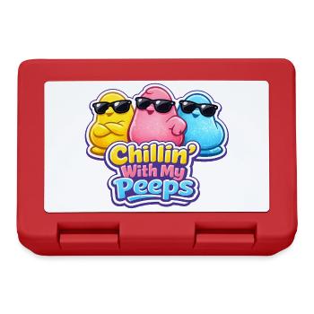 Chick, Spring, Flowers, Summer, Easter, Garden - Lunchbox - red - Front