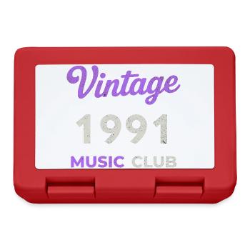 Vintage 1991 Music Club Retro Année de naissance vintage - Boîte à goûter - rouge - Devant