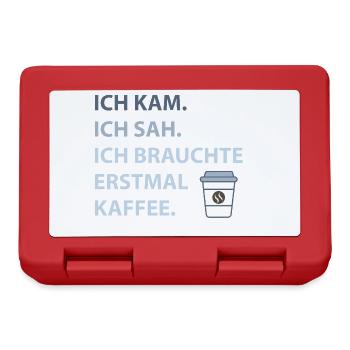 Ich kam. Ich sah. Ich brauchte erstmal Kaffee. - Brotdose - Rot - Vorne