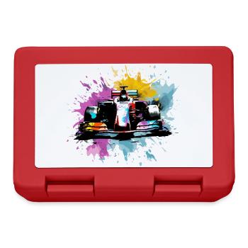 Colorful Splash Art Rush Race Car Driver Racing - Lunchbox - red - Front