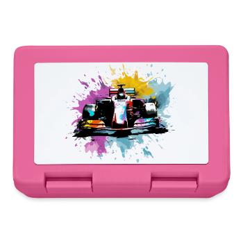Colorful Splash Art Rush Race Car Driver Racing - Lunchbox - pink - Front