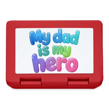 My Father Is My Hero Bubbel Design - Lunchbox - red - Front