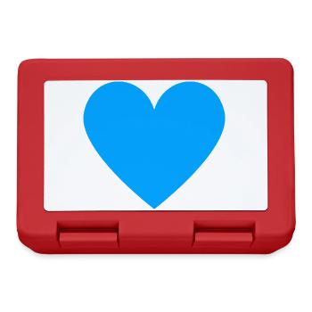 Blue heart – minimalist look - Lunchbox - red - Front
