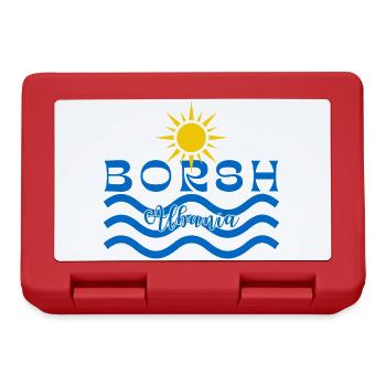 Logo de la vague de plage de Borsh Albania - Boîte à goûter - rouge - Devant