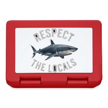 Respect The Locals Weißer Hai Ozean Meeresschutz - Brotdose - Rot - Vorne