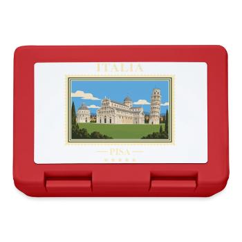 Italien Pisa Vintage Reisemarke - Brotdose - Rot - Vorne