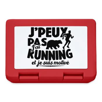 Je Peux Pas J'ai Running Et Je Suis Motivé - Boîte à goûter - rouge - Devant