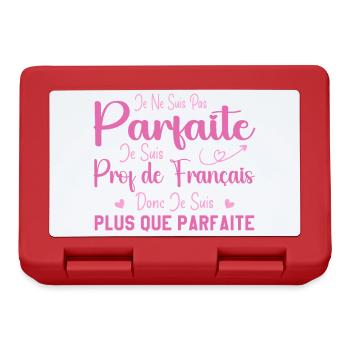 Femme Humour Professeur de Français - Boîte à goûter - rouge - Devant