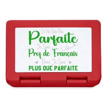 Femme Humour Professeur de Français - Boîte à goûter - rouge - Devant