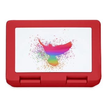 sourd coloré, sourd, oiseau, aquarelle, graffiti - Boîte à goûter - rouge - Devant