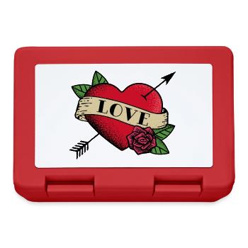 Coeur Tatouage Amour - Boîte à goûter - rouge - Devant