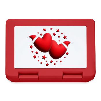 Weihnachtsherzen mit Sternen in Rot. - Brotdose - Rot - Vorne