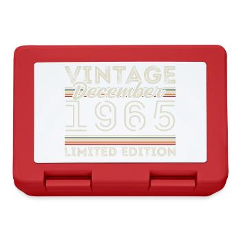Vintage December 1965 - 60th Anniversary December - Lunchbox - red - Front