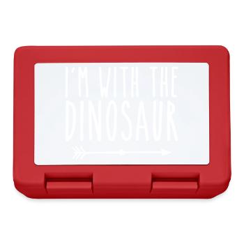 I'm With The Dinosaur Adult Kids Men Women Costume - Lunchbox - red - Front