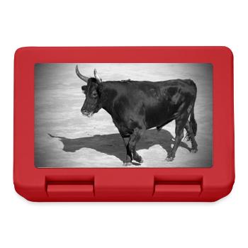 Taureau Camarguais photo en noir et blanc - Boîte à goûter - rouge - Devant