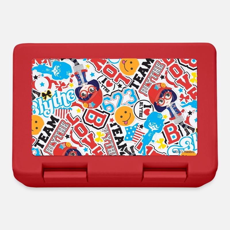 Blythe Sticker Design con bambole, font e spille - Lunch box - rosso