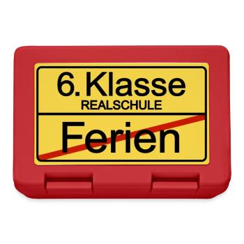 6. Klasse Sechstklässler Schulkind Realschule - Brotdose - Rot - Vorne