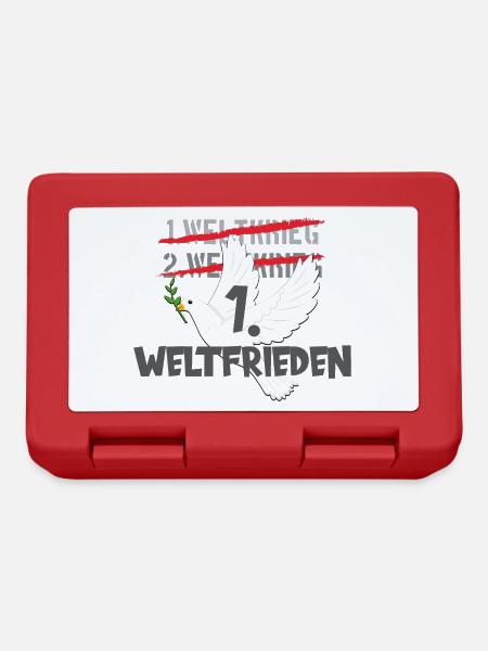WELTFRIEDEN FRIEDEN FREIHEIT DEMO PEACE - Brotdose - Rot