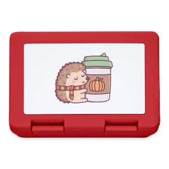 Mignon hérisson étreignant pumpkin spice Latte - Boîte à goûter - rouge - Devant