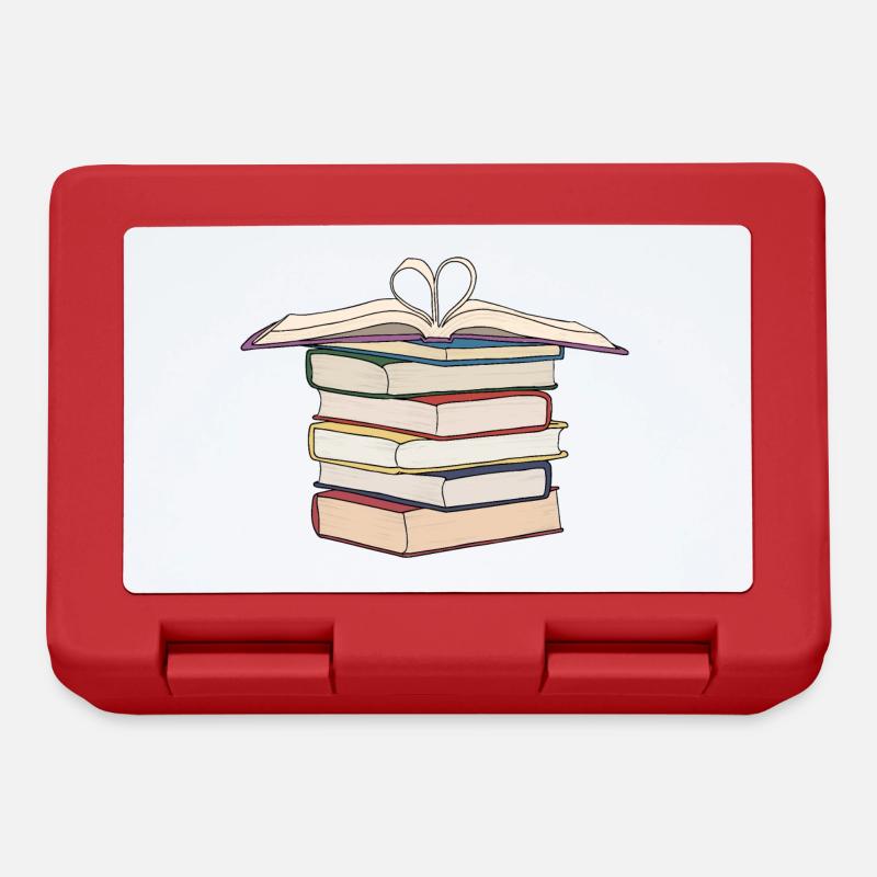 Stack drawing of | books Drawing Books - Lunchbox - red