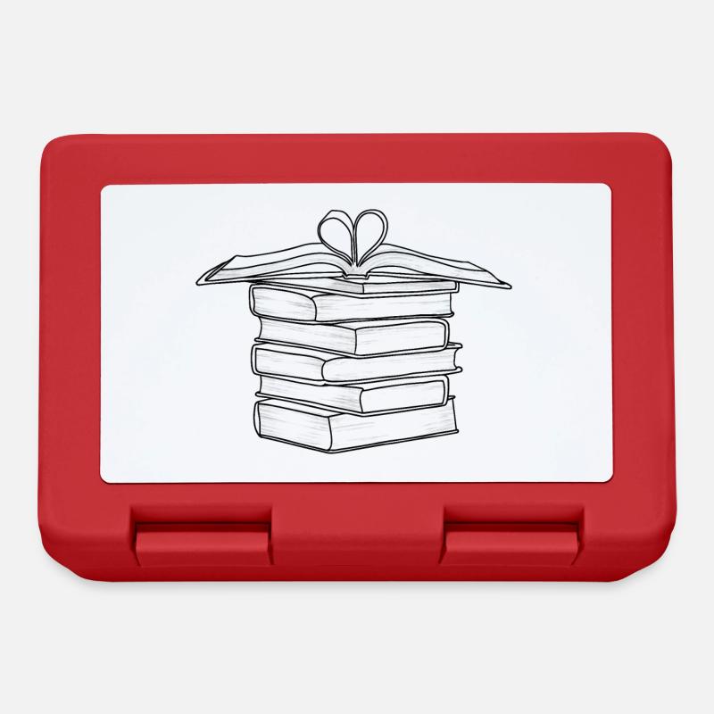 Stack drawing of | books Drawing Books - Lunchbox - red