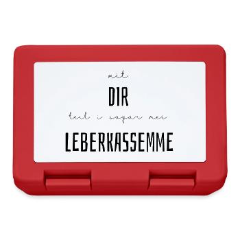 Leberkäs Leberkas Boarisch Bayerische Valentinstag - Brotdose - Rot - Vorne