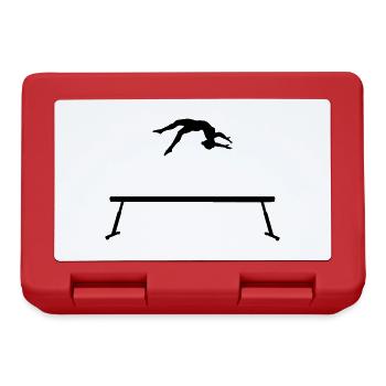 Gymnastics jump on balance beam - Lunchbox - red - Front