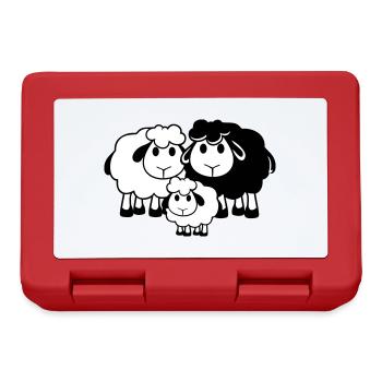 Family Sheep 3 Daddy Mom Parents Child Love Baby - Lunchbox - red - Front