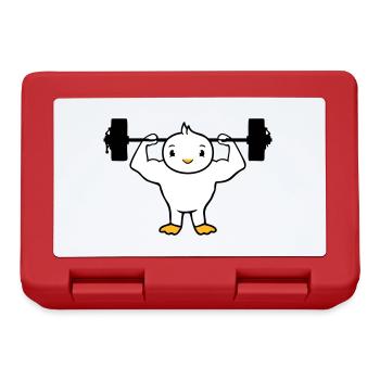 Bird Bodybuilder Weightlifting Strong Gym Fitness - Lunchbox - red - Front