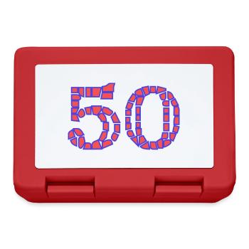 50. 50 ANS. 50e ANNIVERSAIRE. ANNIVERSAIRE 50 ANS. - Boîte à goûter - rouge - Devant