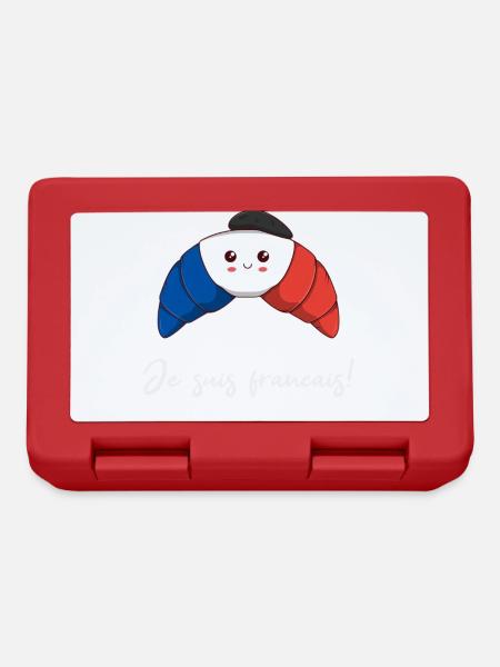 Français Croissant Idée Cadeau France - Boîte à goûter - rouge