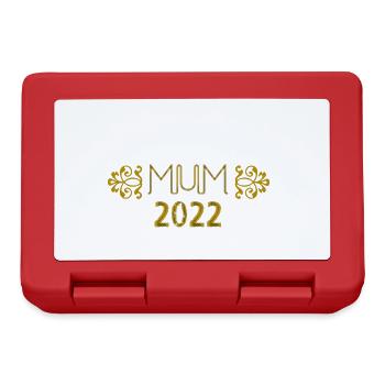 mum, 2022, gold,mutter - Brotdose - Rot - Vorne
