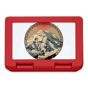 Mount Everest in Japanese ukiyo-e style Mountain - Lunchbox - red - Front