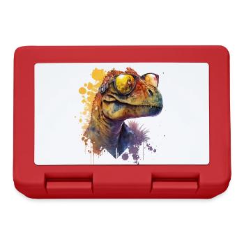 attractive dinosaur with cool sunglasses - Lunchbox - red - Front
