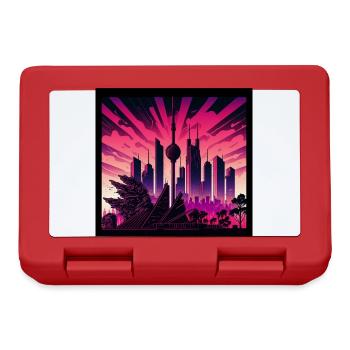 Skyline of Berlin in the evening light Retrowave optics - Lunchbox - red - Front