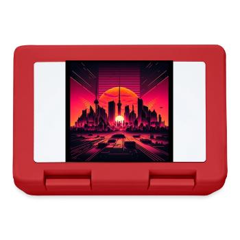 Skyline of Berlin in the evening light Vaporwave optics - Lunchbox - red - Front
