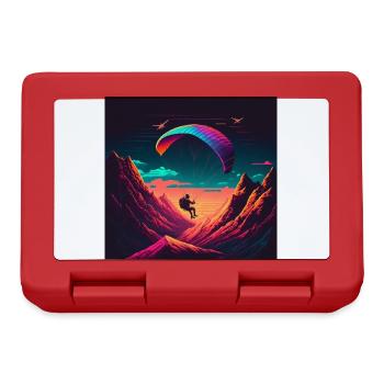 Vaporwave style, paragliding in nature - Lunchbox - red - Front