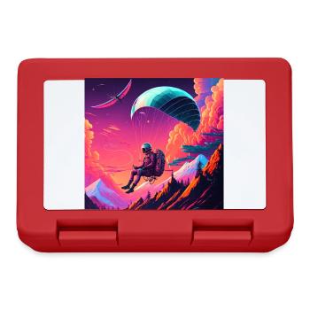Paraglider im Synthwave Stil - Brotdose - Rot - Vorne