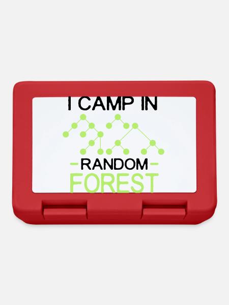 i camp in random forest black - Lunchbox - red