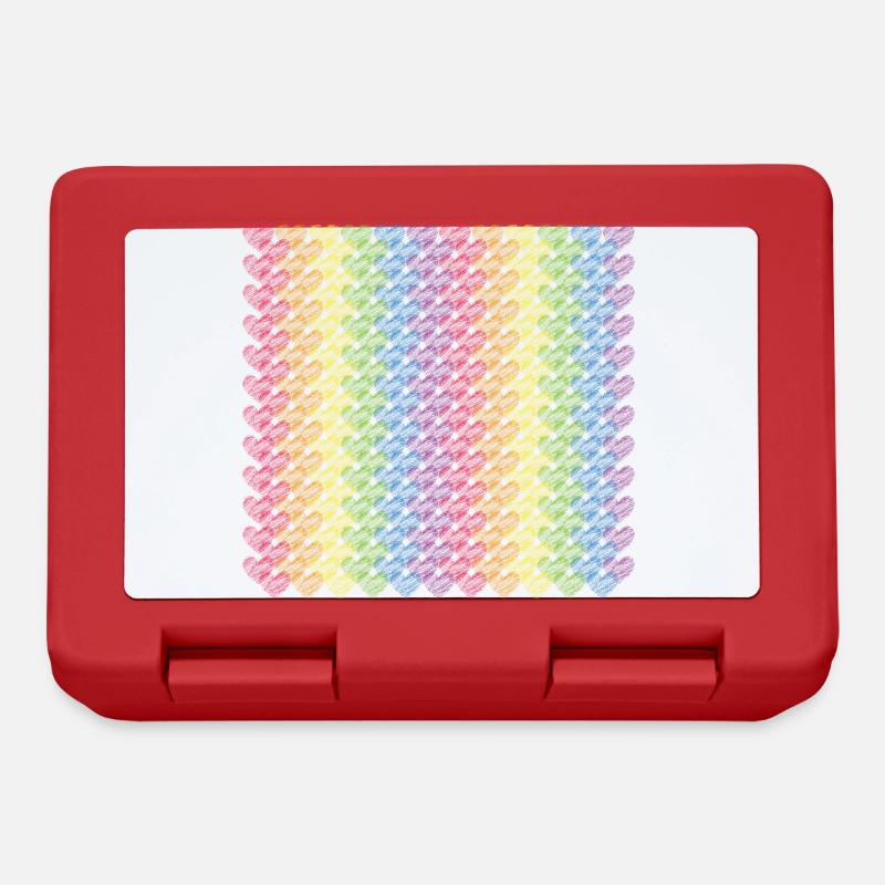Pride Hearts Rainbow Flag Rainbow - Lunchbox - red