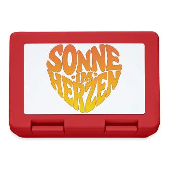 Sonne im Herzen - Brotdose - Rot - Vorne